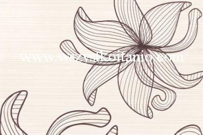 Dekor Lorena brown Inserto Flower C 30 x 45, Opoczno, p�ytki, kafelki, glazura, p�ytka, br�z